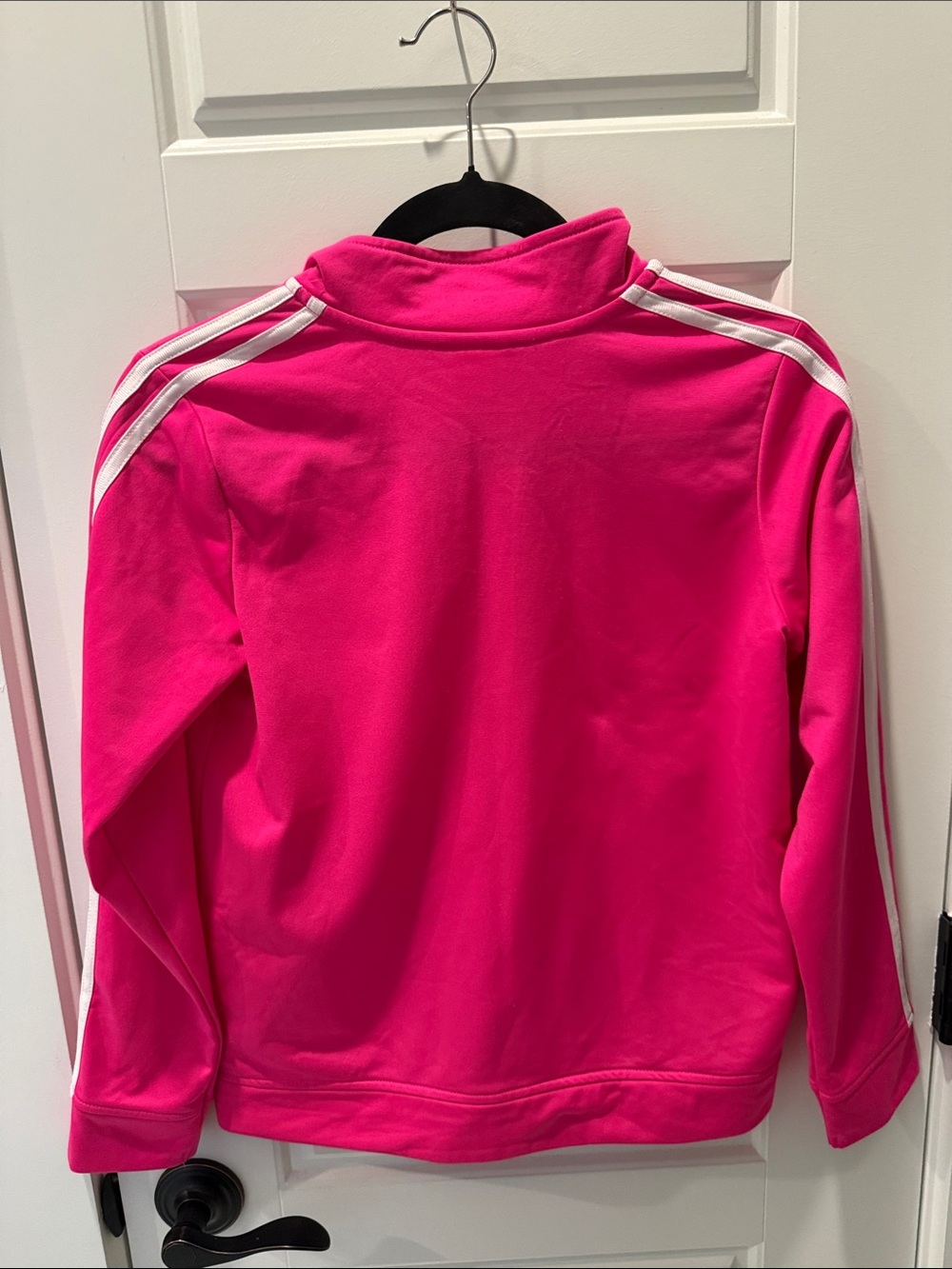 adidas Bright Pink Track Jacket with White Stripes - Picture 7 of 9
